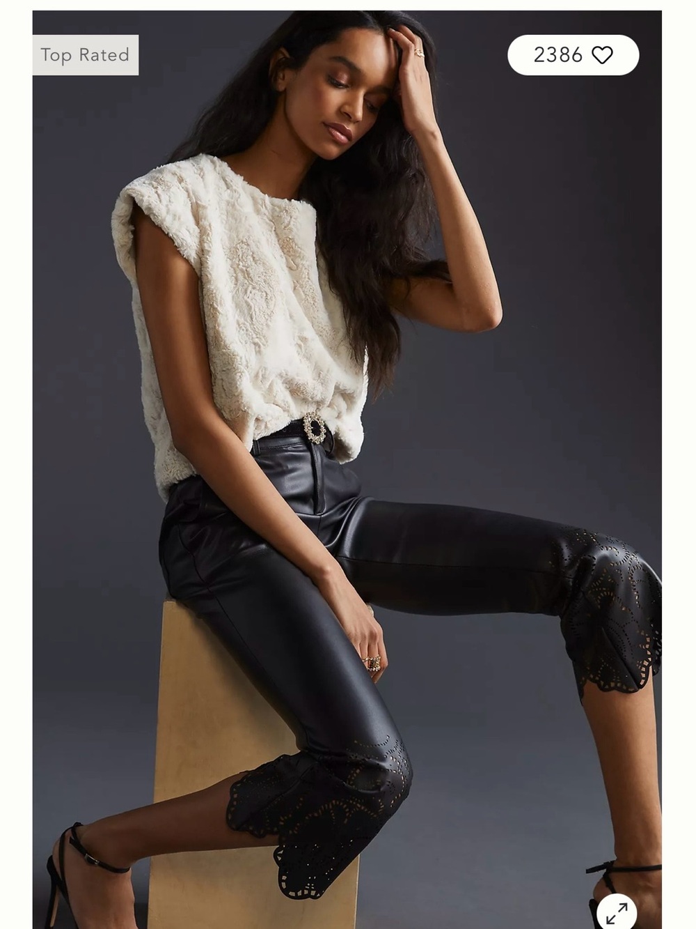 Anthropologie Plush Cream Faux Fur Jacket